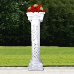 4 Pcs 42" Tall Adjustable Roman Decorative Columns Pedestal Stands - White 16 4 Pcs 42" Tall Adjustable Roman Decorative Columns Pedestal Stands - White -Optimal Home Decoration 4 pcs 42 tall adjustable roman decorative columns pedestal stands white prop roma 05 28328967766079