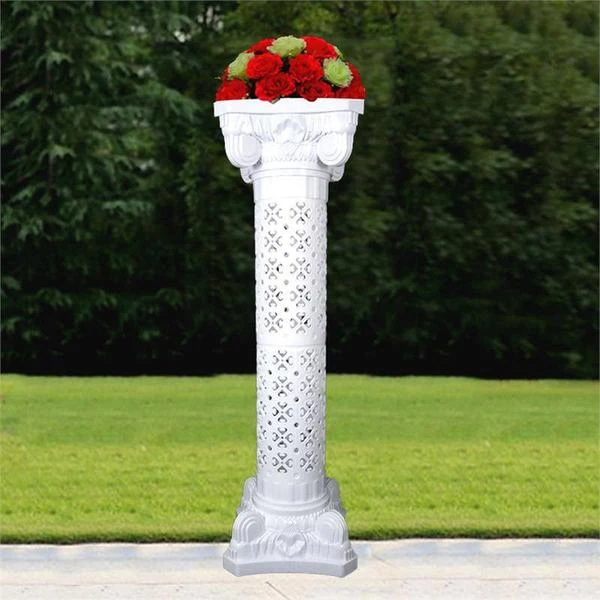 4 Pcs 42" Tall Adjustable Roman Decorative Columns Pedestal Stands - White 9 4 Pcs 42" Tall Adjustable Roman Decorative Columns Pedestal Stands - White - Image 7