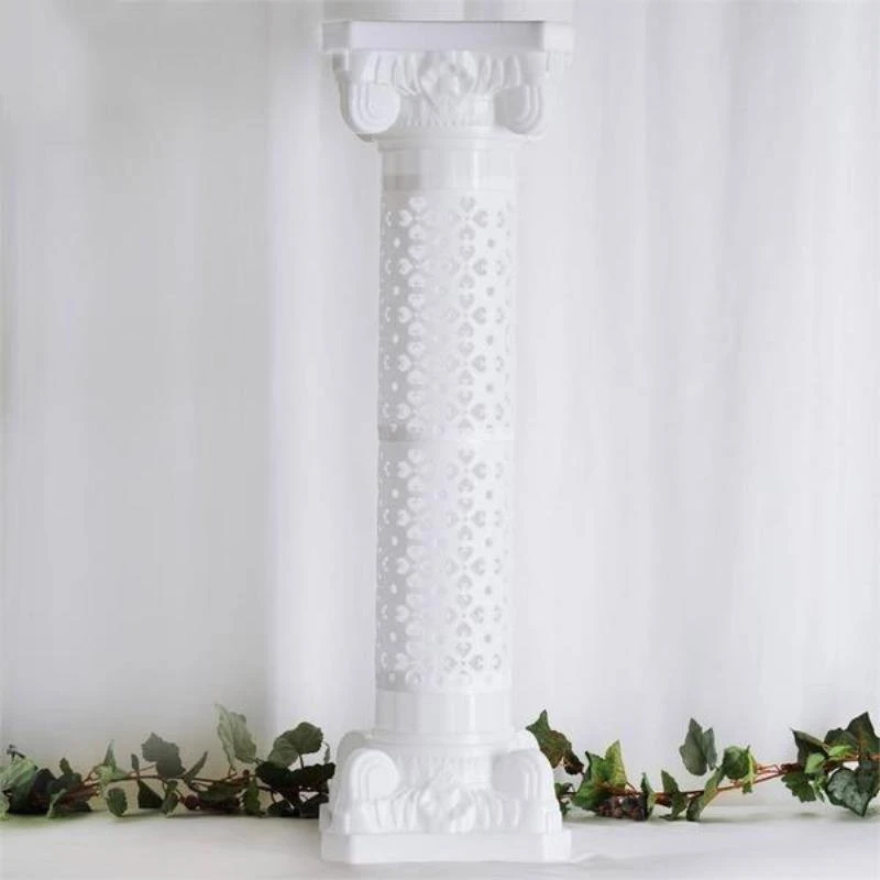 4 Pcs 42" Tall Adjustable Roman Decorative Columns Pedestal Stands - White 8 4 Pcs 42" Tall Adjustable Roman Decorative Columns Pedestal Stands - White - Image 6