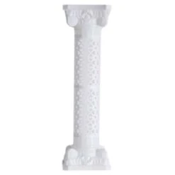 4 Pcs 42" Tall Adjustable Roman Decorative Columns Pedestal Stands - White