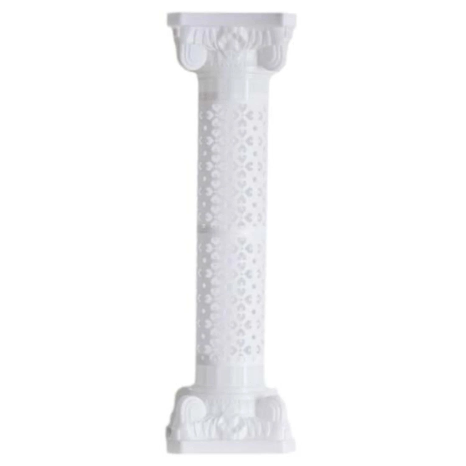 4 Pcs 42" Tall Adjustable Roman Decorative Columns Pedestal Stands - White 3 4 Pcs 42" Tall Adjustable Roman Decorative Columns Pedestal Stands - White