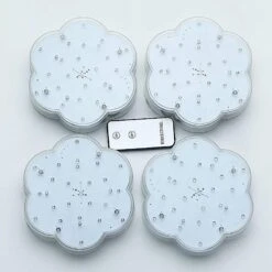 4 Pcs 6" LED Vase Lights With Remote Control - White -Optimal Home Decoration 4 pcs 6 led vase lights with remote control white led rmt03 wht 15765148729407