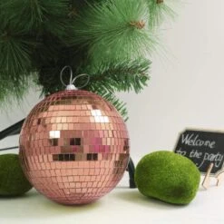 4 Pcs 6" Wide Glass Mirror Disco Balls Ornaments -Optimal Home Decoration 4 pcs 6 wide glass mirror disco balls ornaments 28996281040959