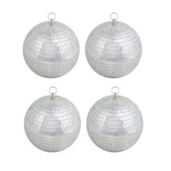 4 Pcs 6" Wide Glass Mirror Disco Balls Ornaments -Optimal Home Decoration 4 pcs 6 wide glass mirror disco balls ornaments foam ball mir 06 28996281139263