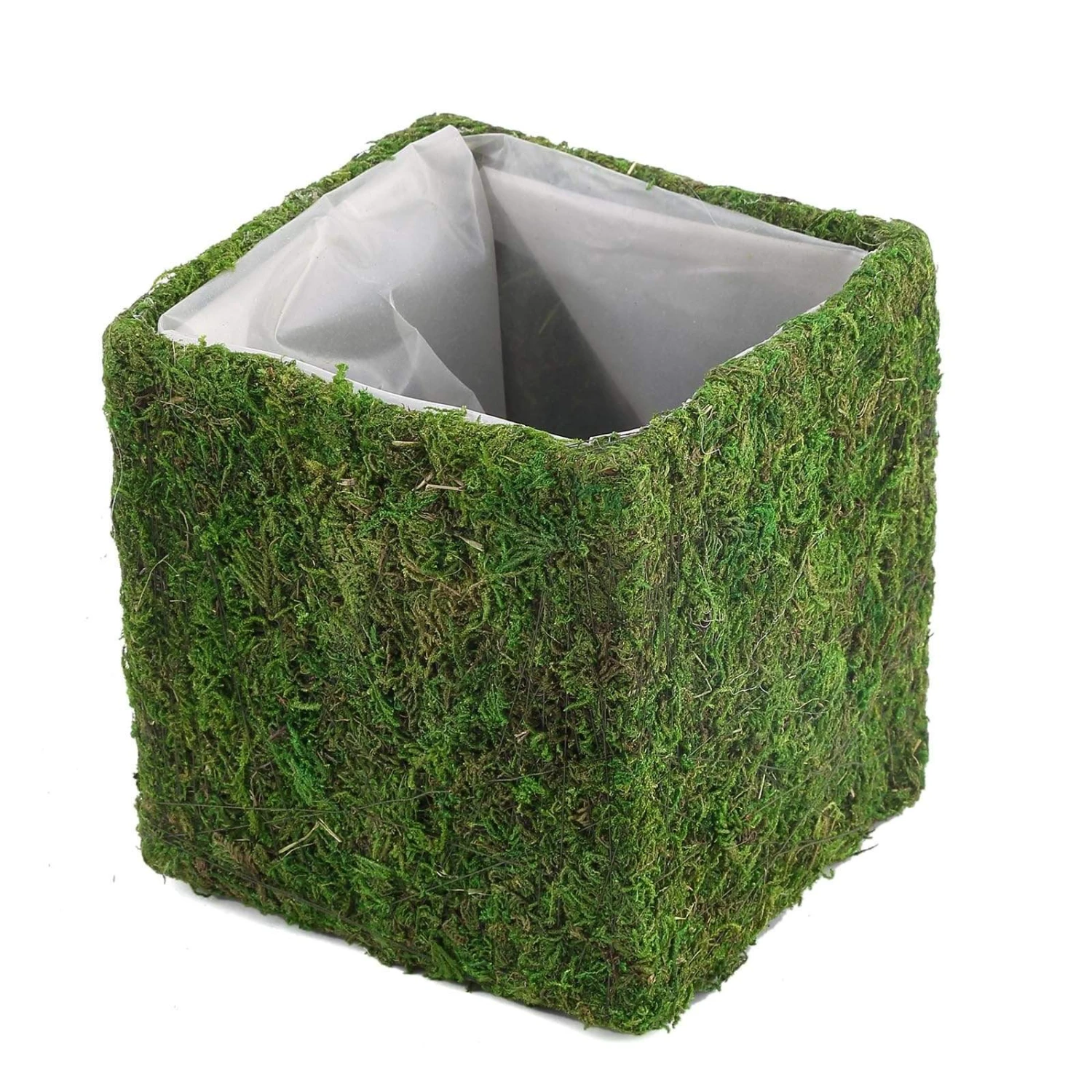 4 Pcs 6"x6" Natural Moss Square Planter Boxes - Green 3 4 Pcs 6"x6" Natural Moss Square Planter Boxes - Green