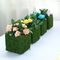 4 Pcs 6"x6" Natural Moss Square Planter Boxes - Green 13 4 Pcs 6"x6" Natural Moss Square Planter Boxes - Green -Optimal Home Decoration 4 pcs 6 x6 natural moss square planter boxes green moss plnt 024 6 grn 13311518375999