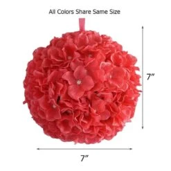 4 Pcs 7" Hydrangea Kissing Flower Balls -Optimal Home Decoration 4 pcs 7 hydrangea kissing flower balls 28957268639807