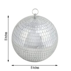 4 Pcs 8" Wide Glass Mirror Disco Balls Ornaments - Silver 13 4 Pcs 8" Wide Glass Mirror Disco Balls Ornaments - Silver -Optimal Home Decoration 4 pcs 8 wide glass mirror disco balls ornaments silver foam ball mir 08 13496769445951