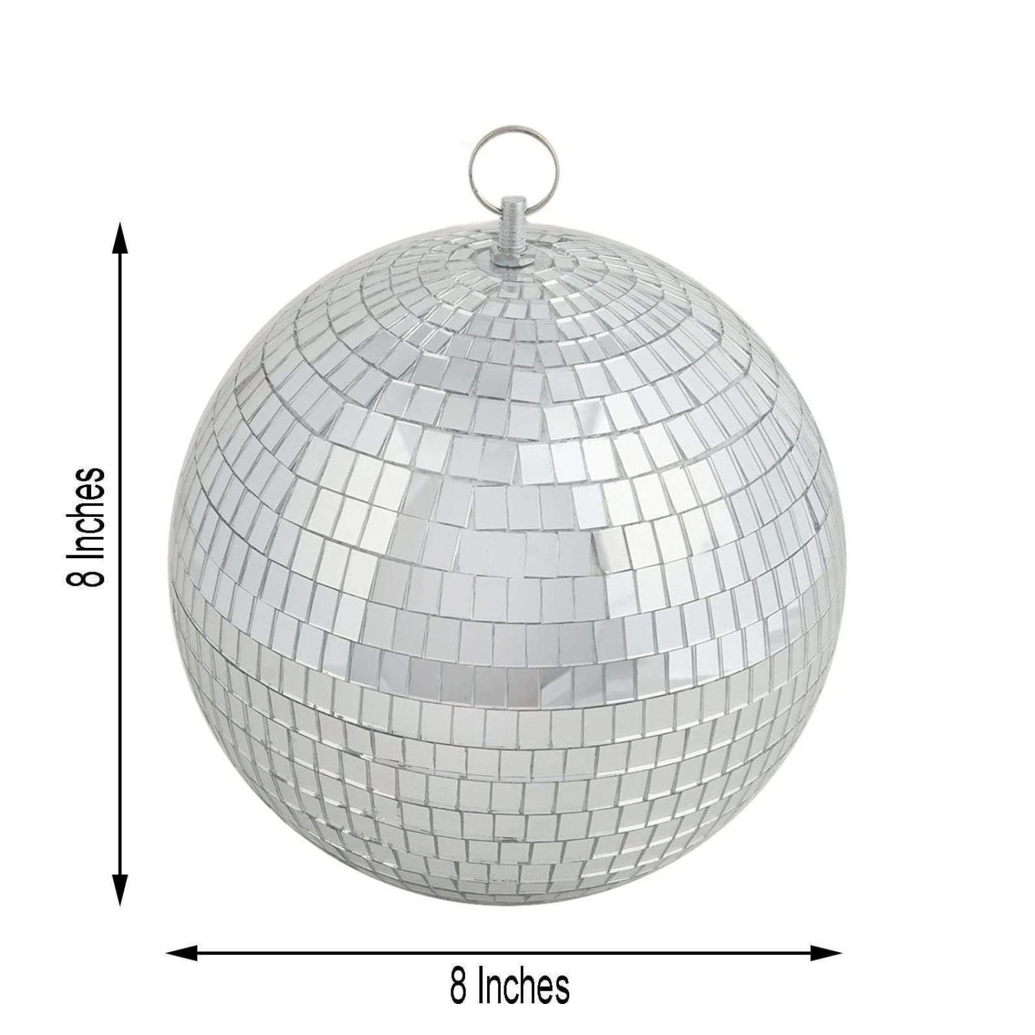 4 Pcs 8" Wide Glass Mirror Disco Balls Ornaments - Silver 8 4 Pcs 8" Wide Glass Mirror Disco Balls Ornaments - Silver - Image 6