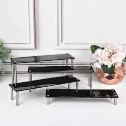 4 Pcs Acrylic Cupcake Holders Dessert Stands Organizer Racks 26 4 Pcs Acrylic Cupcake Holders Dessert Stands Organizer Racks -Optimal Home Decoration 4 pcs acrylic cupcake holders dessert stands organizer racks black cake plst rec001 set blk 28593395302463