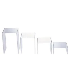 4 Pcs Acrylic Display Stands Cupcake Riser Centerpieces - Clear