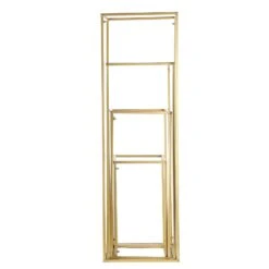 4 Pcs Geometric Metal Stands Wedding Flower Vase Holders - Matte Gold -Optimal Home Decoration 4 pcs geometric metal stands wedding flower vase holders matte gold iron stnd01 gold set01 28203834540095