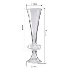 4 Pcs Trumpet Glass Wedding Vases - Clear -Optimal Home Decoration 4 pcs trumpet glass wedding vases clear 29042793414719