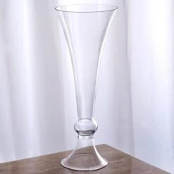 4 Pcs Trumpet Glass Wedding Vases - Clear