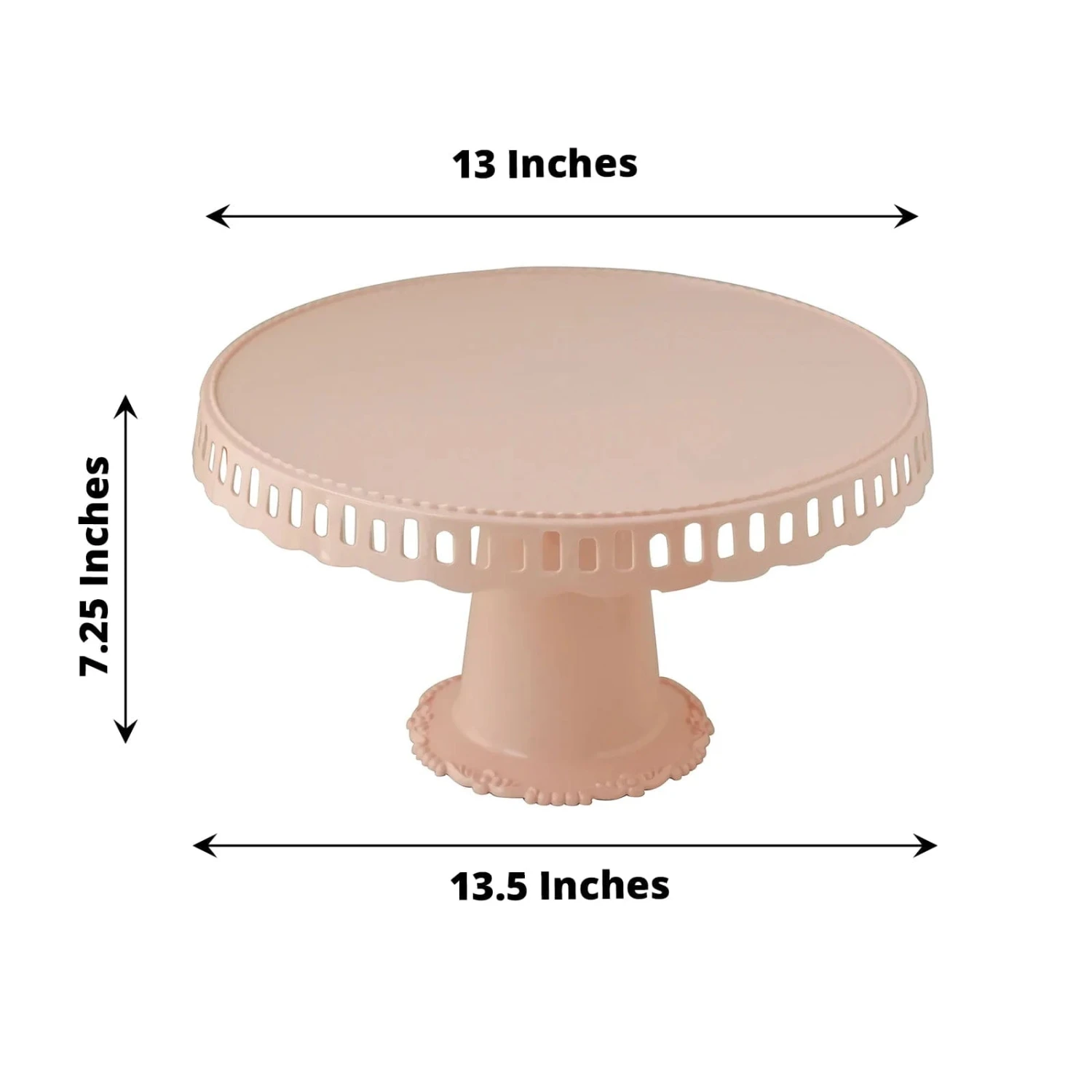 4 Plastic 13" Dessert Pedestals Round Cupcake Stands With Scalloped Edges 6 4 Plastic 13" Dessert Pedestals Round Cupcake Stands With Scalloped Edges - Image 4