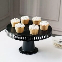 4 Plastic 13" Dessert Pedestals Round Cupcake Stands With Scalloped Edges 40 4 Plastic 13" Dessert Pedestals Round Cupcake Stands With Scalloped Edges -Optimal Home Decoration 4 plastic 13 dessert pedestals round cupcake stands with scalloped edges 30484279296063