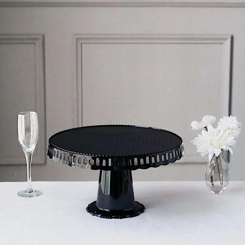 4 Plastic 13" Dessert Pedestals Round Cupcake Stands With Scalloped Edges 20 4 Plastic 13" Dessert Pedestals Round Cupcake Stands With Scalloped Edges - Image 18
