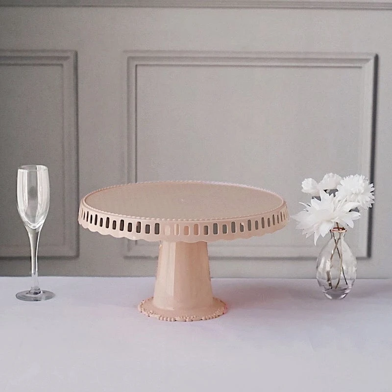 4 Plastic 13" Dessert Pedestals Round Cupcake Stands With Scalloped Edges 11 4 Plastic 13" Dessert Pedestals Round Cupcake Stands With Scalloped Edges - Image 9