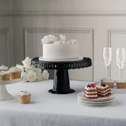 4 Plastic 13" Dessert Pedestals Round Cupcake Stands With Scalloped Edges 37 4 Plastic 13" Dessert Pedestals Round Cupcake Stands With Scalloped Edges -Optimal Home Decoration 4 plastic 13 dessert pedestals round cupcake stands with scalloped edges 30484279918655