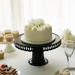 4 Plastic 13" Dessert Pedestals Round Cupcake Stands With Scalloped Edges 35 4 Plastic 13" Dessert Pedestals Round Cupcake Stands With Scalloped Edges -Optimal Home Decoration 4 plastic 13 dessert pedestals round cupcake stands with scalloped edges 30484280279103