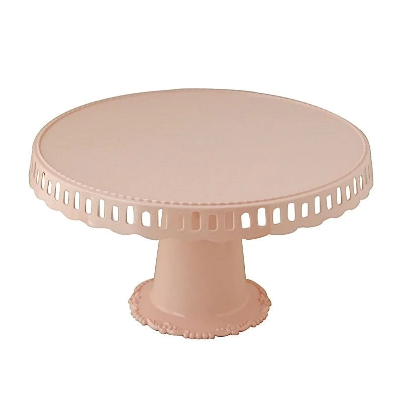 4 Plastic 13" Dessert Pedestals Round Cupcake Stands With Scalloped Edges 3 4 Plastic 13" Dessert Pedestals Round Cupcake Stands With Scalloped Edges