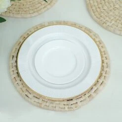 4 Round 15" Corn Husk Woven Placemats Rustic Tablemats - Natural -Optimal Home Decoration 4 round 15 corn husk woven placemats rustic tablemats natural plmat jute02 nat 30124880330815