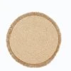 4 Round 15" Burlap Placemats With Fringed Edges - Natural -Optimal Home Decoration 4 round 15 round burlap placemats with fringed edges natural plmat cot02 nat 29863616413759