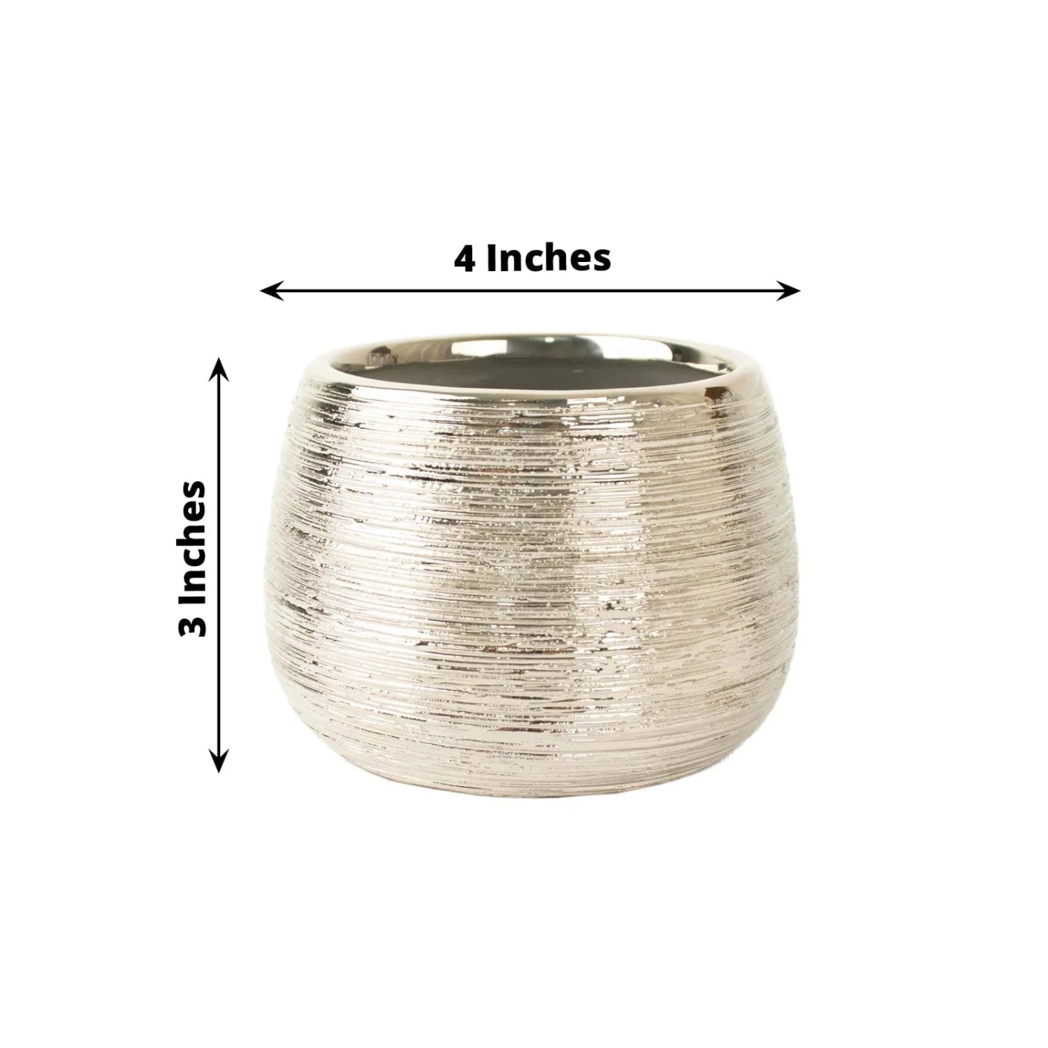 4 Round 3" Metallic Ceramic Flower Plant Pots Succulent Planters 15 4 Round 3" Metallic Ceramic Flower Plant Pots Succulent Planters - Image 13