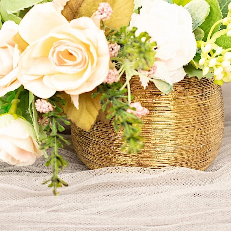 4 Round 3" Metallic Ceramic Flower Plant Pots Succulent Planters 8 4 Round 3" Metallic Ceramic Flower Plant Pots Succulent Planters - Image 6