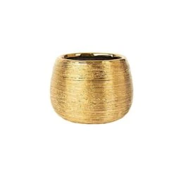 4 Round 3" Metallic Ceramic Flower Plant Pots Succulent Planters