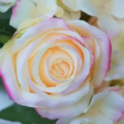 4 Silk Hydrangea Roses Bridal Bouquets - Pink -Optimal Home Decoration 4 silk hydrangea roses bridal bouquets pink arti 006 pink 28580458659903