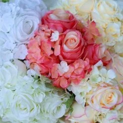 4 Silk Hydrangea Roses Bridal Bouquets - Pink -Optimal Home Decoration 4 silk hydrangea roses bridal bouquets pink arti 006 pink 4750286422079