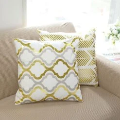 4 Square 18" X 18" Velvet Throw Pillow Covers With Gold Geometric Print 27 4 Square 18" X 18" Velvet Throw Pillow Covers With Gold Geometric Print -Optimal Home Decoration 4 square 18 x 18 velvet throw pillow covers with gold geometric print 30197127479359