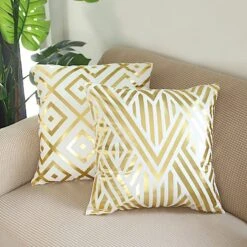 4 Square 18" X 18" Velvet Throw Pillow Covers With Gold Geometric Print 25 4 Square 18" X 18" Velvet Throw Pillow Covers With Gold Geometric Print -Optimal Home Decoration 4 square 18 x 18 velvet throw pillow covers with gold geometric print 30197127741503