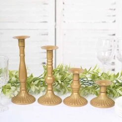 4 Taper Candle Holders Baroque Design Candlestick Stands - Gold 18 4 Taper Candle Holders Baroque Design Candlestick Stands - Gold -Optimal Home Decoration 4 taper candle holders baroque design candlestick stands gold iron cand tp015 set gold 30584744116287