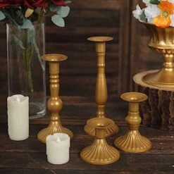 4 Taper Candle Holders Baroque Design Candlestick Stands - Gold 19 4 Taper Candle Holders Baroque Design Candlestick Stands - Gold -Optimal Home Decoration 4 taper candle holders baroque design candlestick stands gold iron cand tp015 set gold 30584744312895