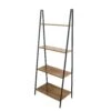 4 Tier Ladder Shelf Metal With Natural Wood Rack Display Stand - Black And Brown 1 4 Tier Ladder Shelf Metal With Natural Wood Rack Display Stand - Black And Brown -Optimal Home Decoration 4 tier ladder shelf metal with natural wood rack display stand black and brown furn wod rck004 dkbn 28945356357695