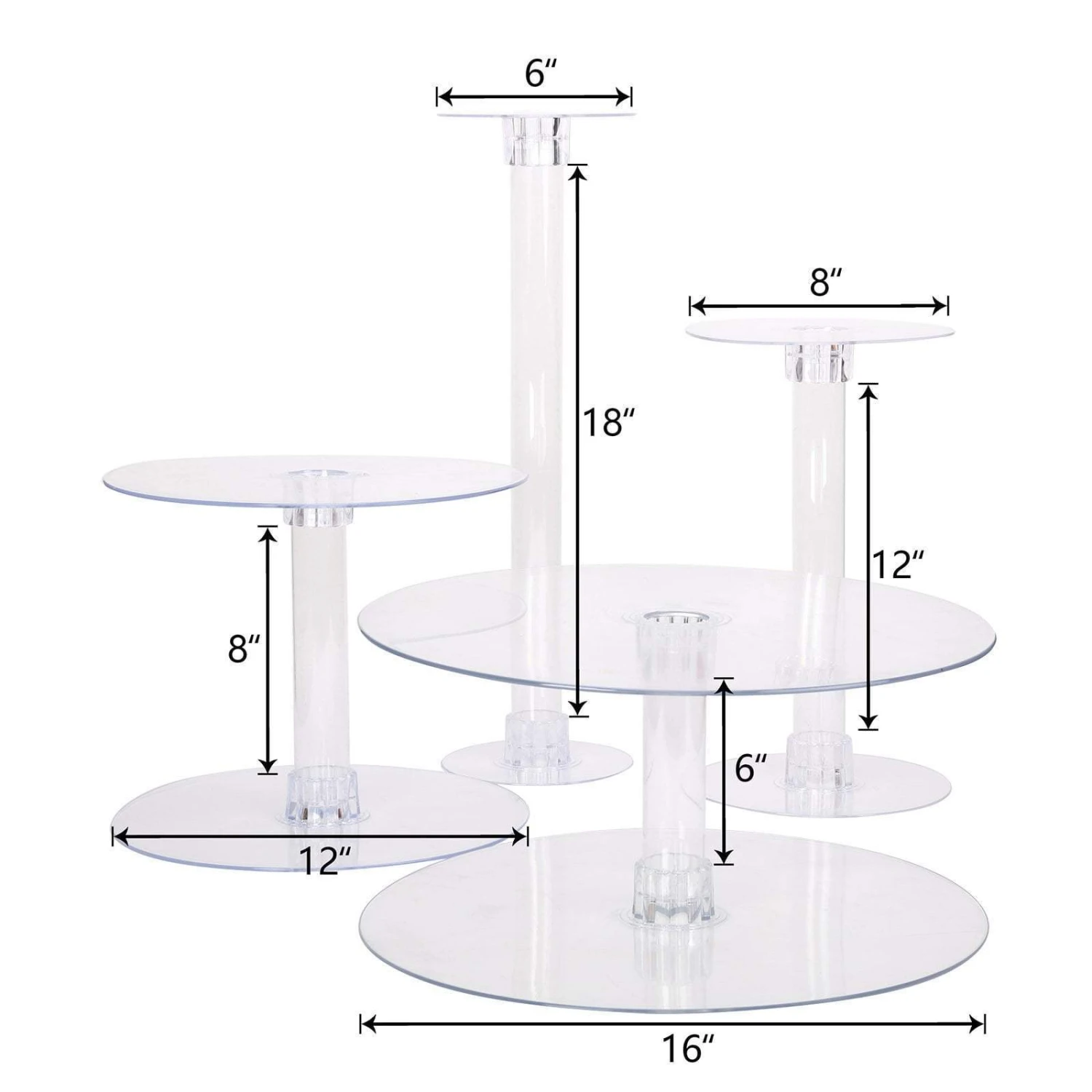 4 Tiers 16" Acrylic CupCake Stand Set 4 4 Tiers 16" Acrylic CupCake Stand Set - Image 2