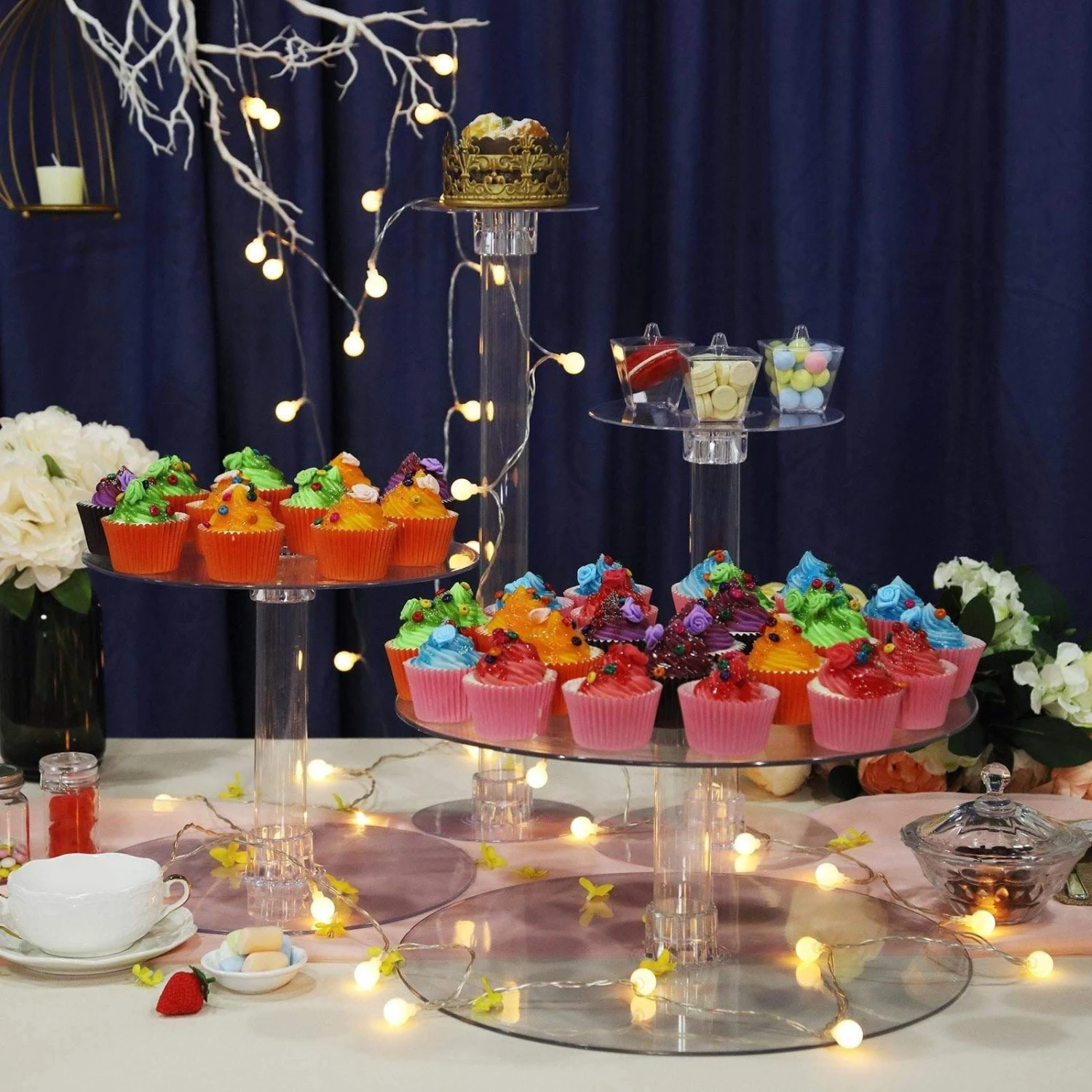 4 Tiers 16" Acrylic CupCake Stand Set 6 4 Tiers 16" Acrylic CupCake Stand Set - Image 4