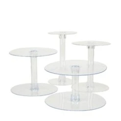 4 Tiers XL Clear Wedding Cupcake Cup Cake Stand Set NEW