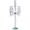 40" Tall 5 Arm Crystal Glass Candelabra Hurricane Taper Candle Holder - Clear