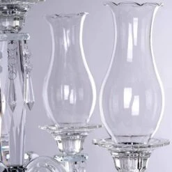 40" Tall 5 Arm Crystal Glass Candelabra Hurricane Taper Candle Holder - Clear -Optimal Home Decoration 40 tall 5 arm crystal glass candelabra hurricane taper candle holder clear chdlr glas 026 28559480422463