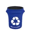 41-50 Gallons Spandex Stretch Round Trash Can Cover With Recycling Logo - Royal Blue
