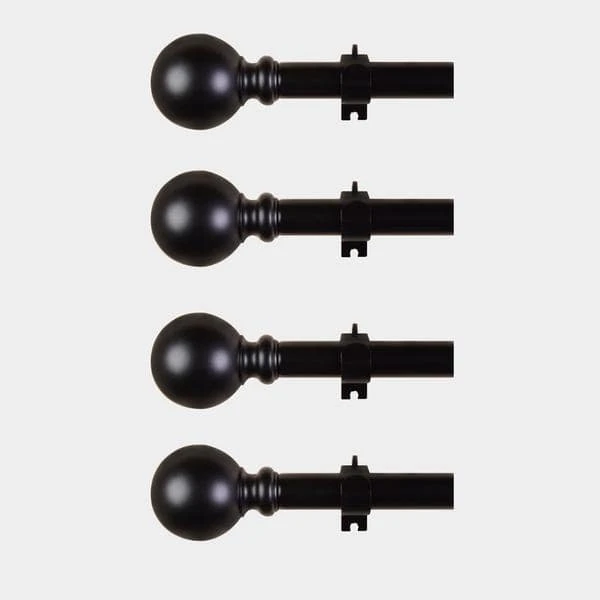 42"-126" Long Adjustable Metal Curtain Rod Set With Round Finials 15 42"-126" Long Adjustable Metal Curtain Rod Set With Round Finials - Image 13