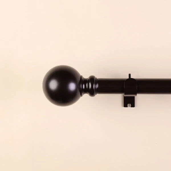 42"-126" Long Adjustable Metal Curtain Rod Set With Round Finials 12 42"-126" Long Adjustable Metal Curtain Rod Set With Round Finials - Image 10