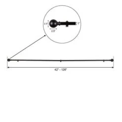 42"-126" Long Adjustable Metal Curtain Rod Set With Round Finials 32 42"-126" Long Adjustable Metal Curtain Rod Set With Round Finials -Optimal Home Decoration 42 126 long adjustable metal curtain rod set with round finials 29010417647679