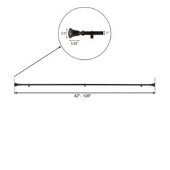 42"-126" Long Adjustable Metal Curtain Rod Set With Teardrop Finials 18 42"-126" Long Adjustable Metal Curtain Rod Set With Teardrop Finials -Optimal Home Decoration 42 126 long adjustable metal curtain rod set with teardrop finials 29010368397375