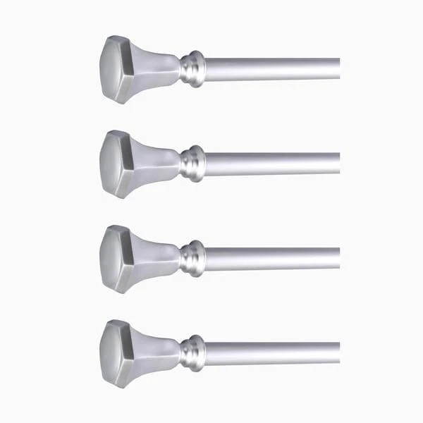 42"-126" Long Adjustable Metal Curtain Rod Set With Teardrop Finials 13 42"-126" Long Adjustable Metal Curtain Rod Set With Teardrop Finials - Image 11