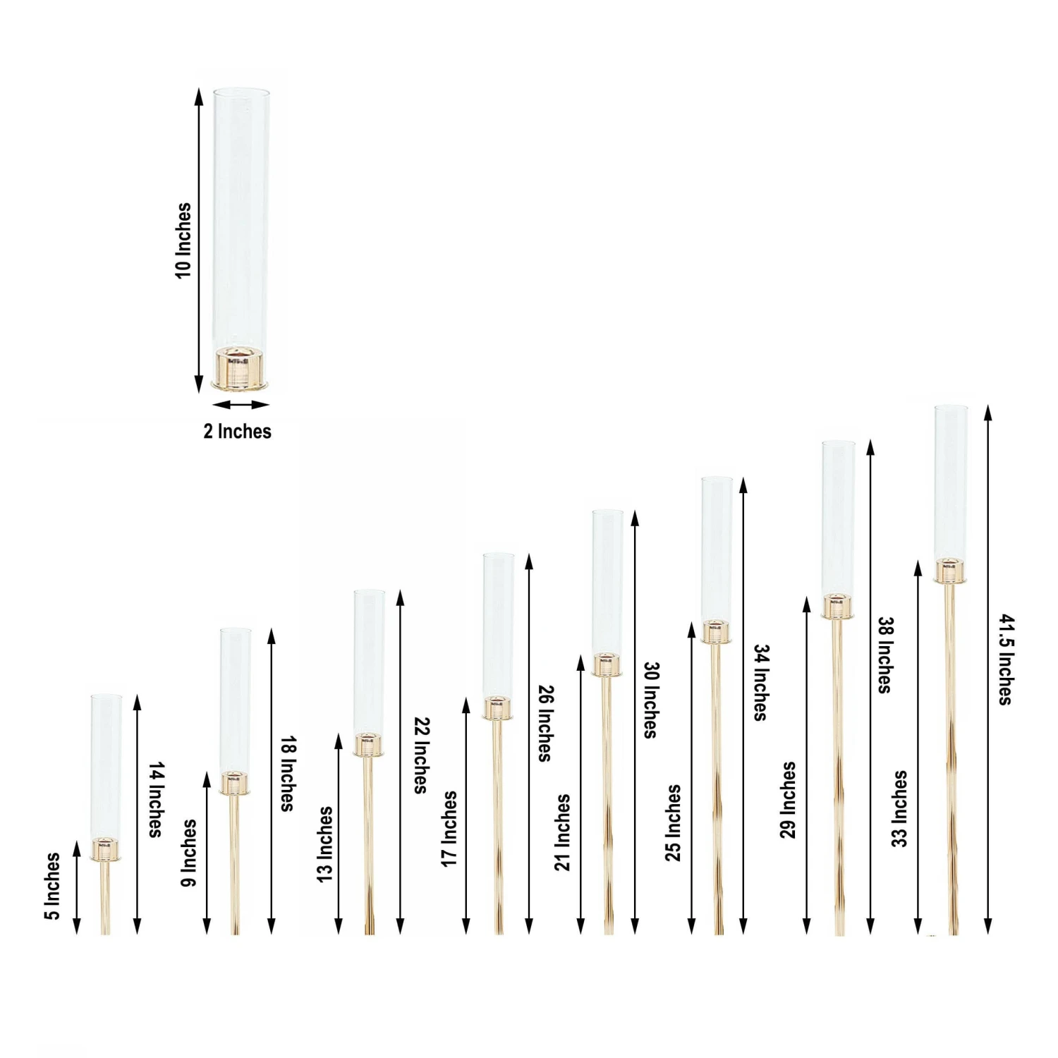 42" Tall Candelabra Candle Holder Centerpiece With Glass 7 42" Tall Candelabra Candle Holder Centerpiece With Glass - Image 5