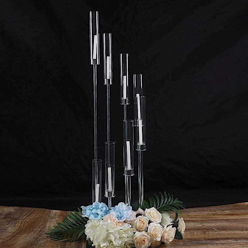 42" Tall Candelabra Candle Holder Centerpiece With Glass 13 42" Tall Candelabra Candle Holder Centerpiece With Glass - Image 11